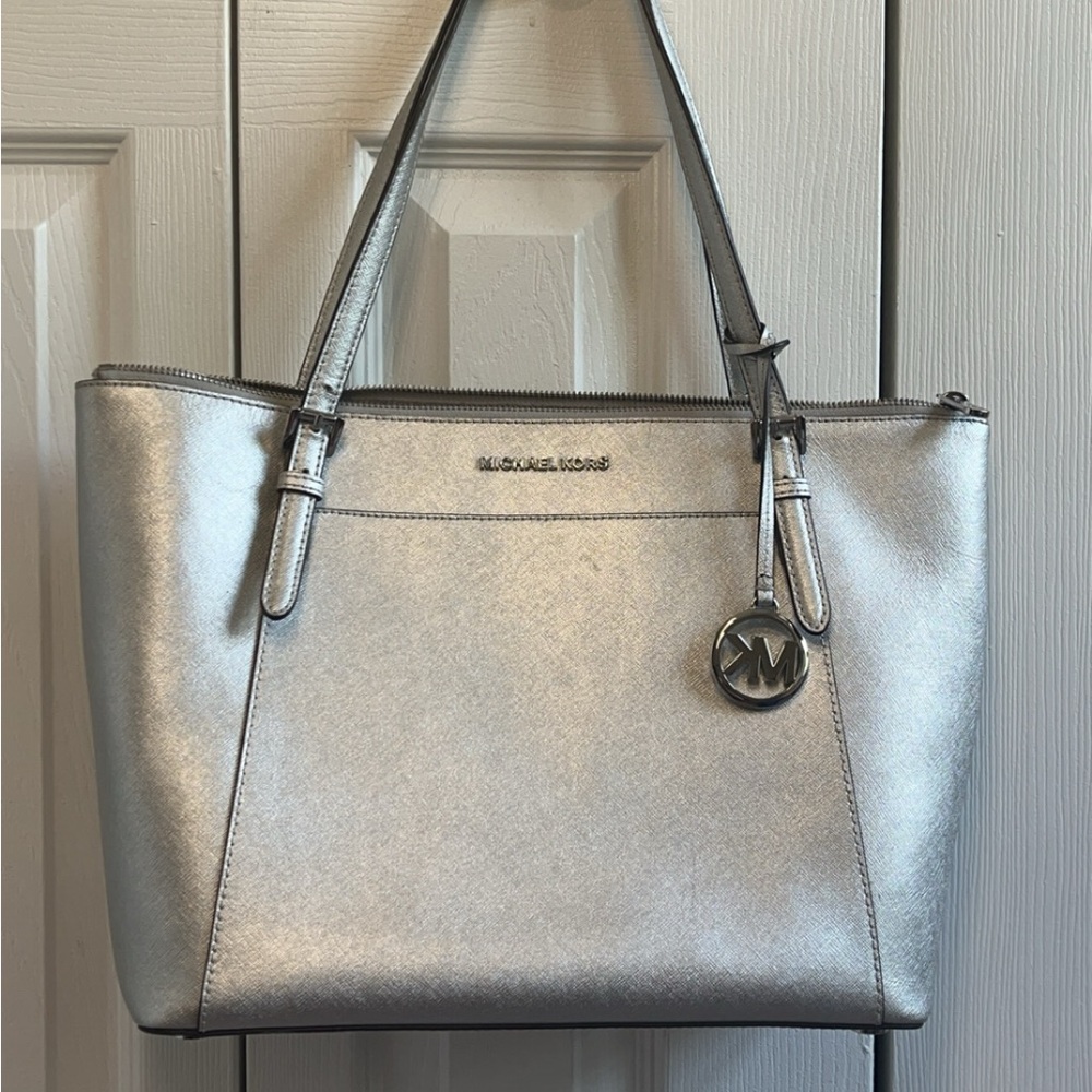 Michael Kors Silver Bag and Clutch